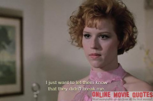 ... In Pink #Movie #Quote starring our favorite redhead Molly Ringwald
