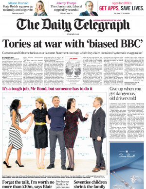 ... headlines: George Osborne's 'colossal' cuts and Tory-BBC 'war