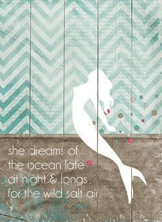 ... ocean dreams beach house quote dreams wall the ocean art mermaid wood