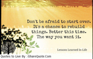 Don’t be afraid to start over…
