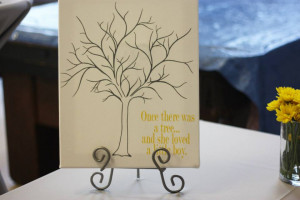Tree for thumbprints. Quote from the book “The Giving Tree”