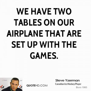 We have two tables on our airplane that are set up with the games.