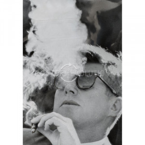 Title: President John F Kennedy Smoking Archival Photo Poster Print