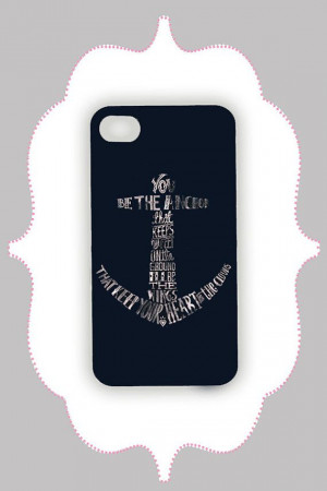 iPhone Case- Navy Blue Anchor Quote-iPhone 4 Case, iPhone 4s Case ...