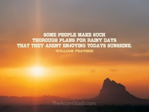 William Feather quote about enjoying todays sunshine