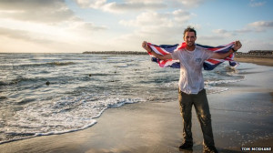 Levison Wood was met at the finishing line in Egypt by his parents