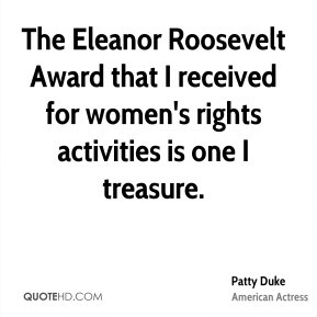 Duke - The Eleanor Roosevelt Award that I received for women's rights ...