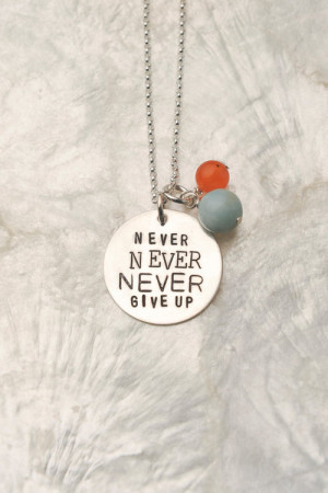 jewelry inspiration inspirational support never give up necklace ...
