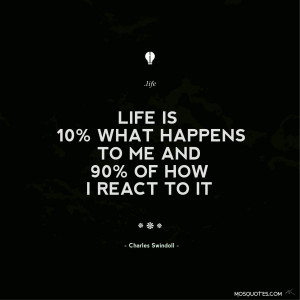 Life Inspirational Quotes Life is 10 percent what happens to me and 90 ...