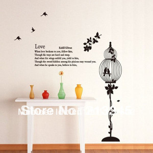 Saturday Mall]-new black birdcage bird cage decoration wall stickers ...