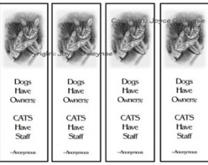 Printable Bookmarks, Bengal Cats in Pencil, Quote About Cats, Original ...