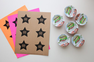 ... by tracing the applesauce cup over the star and hand cutting it out