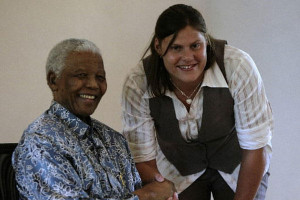 Madiba with paralympic swimming champ Natalie Du Toit
