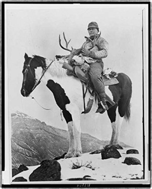 Photo Tom Yawkey Mule Deer Head In Wyoming Horseback 1936 Thomas