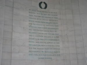 Jefferson Memorial Photo: Jefferson Memorial - quotes carved on wall
