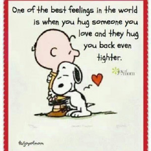 Charlie Brown Snoopy hug tighter