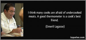 ... meats. A good thermometer is a cook's best friend. - Emeril Lagasse