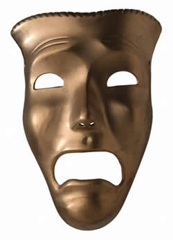tragic mask from Greek theatre