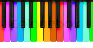 Rainbow Piano Background...