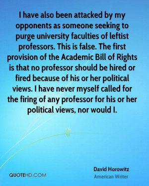 have also been attacked by my opponents as someone seeking to purge ...