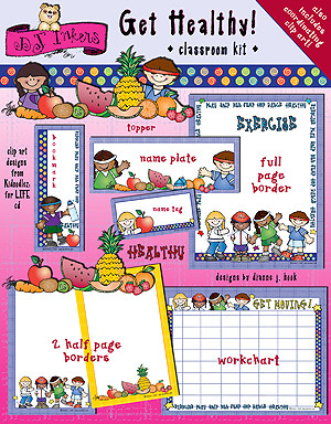 ... classroom kit download, work-out borders, healthy foods, health food