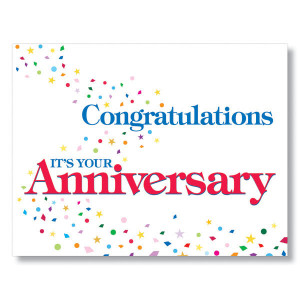 Congratulations Confetti Employee Anniversary Cards