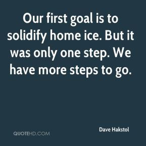 Dave Hakstol - Our first goal is to solidify home ice. But it was only ...