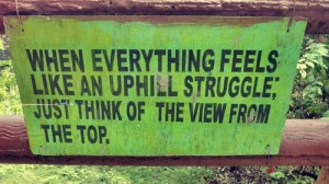 When everything feels like an uphill struggle, just think of the view ...
