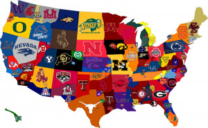 PHOTO: U.S. Map of College Teams and Universities