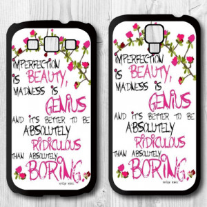 Imperfect Quotes By Marilyn Monroe Protective Cover Case For Samsung ...