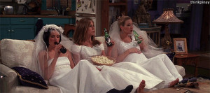 Friends Episode Rachel Monica Phoebe Drinking Beer Watching TV Wedding ...