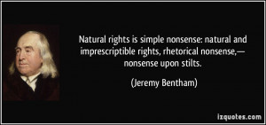 Natural rights is simple nonsense: natural and imprescriptible rights ...