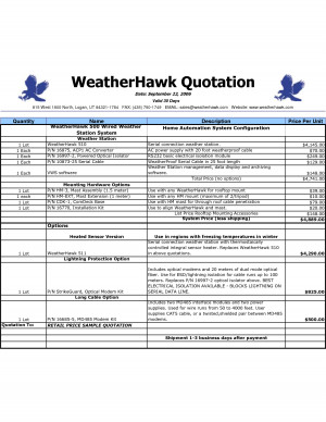 Business Quotations Sample