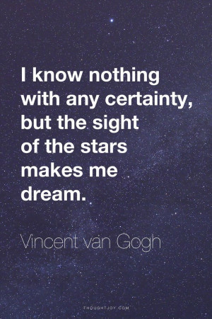 Know Nothing With Any Certainty, But The Sight Of The Stars Makes Me ...