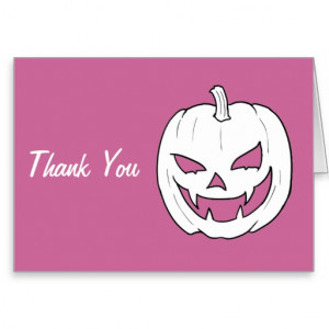 Halloween Pumpkin Baby Shower Thank You Cards