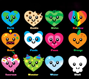 pattern,patterns,colorful,heart,hearts,heart shape,fruits,snacks,cute ...