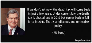 If we don't act now, the death tax will come back in just a few years ...