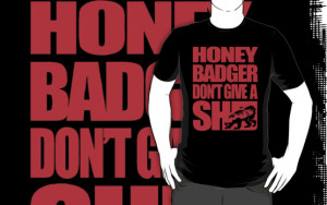 Honey Badger Don't Give A Shit (Red, dark background) by jezkemp