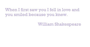 WHEN I FIRST SAW YOU I FELL IN LOVE AND YOU SMILED BECAUSE YOU KNEW.