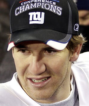 Eli Manning, New York Giants quarterback, after leading his team to a ...