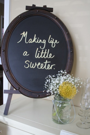 ... little #sweeter #chalkboard #quote #yellow #flowers #babys #breath