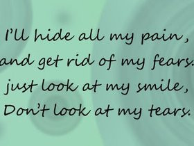 pain hide fears smile tears quote sad photo: :: Don't look at the real ...