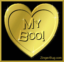 Glitter Graphic Comment: My Boo Gold Heart Glitter Graphic