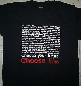 Vintage-90s-Choose-Life-quotes-theme-sarcasm-rude-funny-t-shirt-size-L