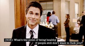 ... and optimistic Chris Traeger from the NBC show Parks and Recreation