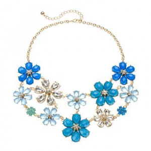 ... Gold Tone Simulated Crystal Flower Bib Statement Necklace #Kohls