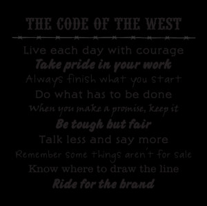 the code of the west barbed wire single color wall quotes decal