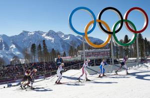 The women’s 15 k skiathlon cross-country at the XXII Winter Games in ...