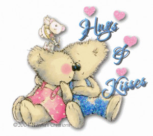 Besos y abrazos animados.