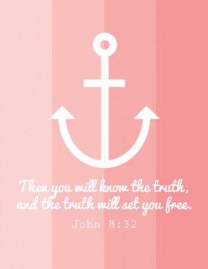 Jn 8,32 / Oleander and Palm: Nautical Bible Verse Prints